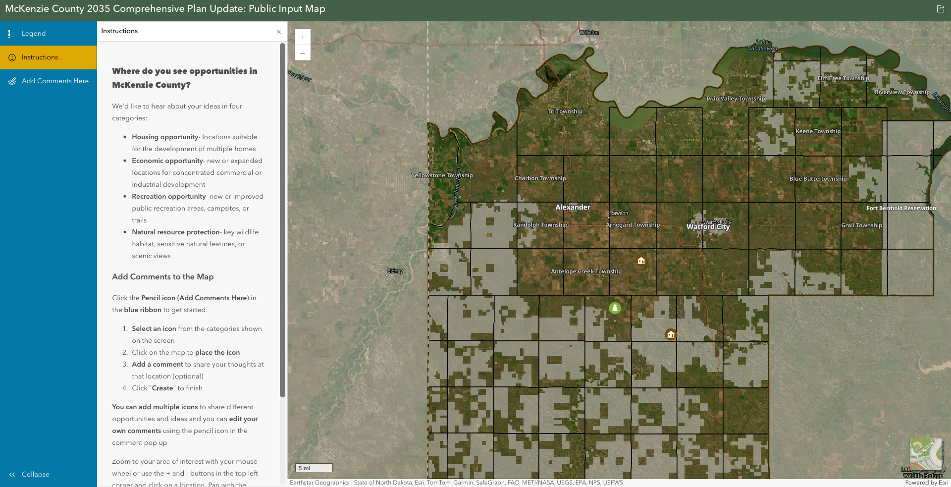 McKenzie County comment map
